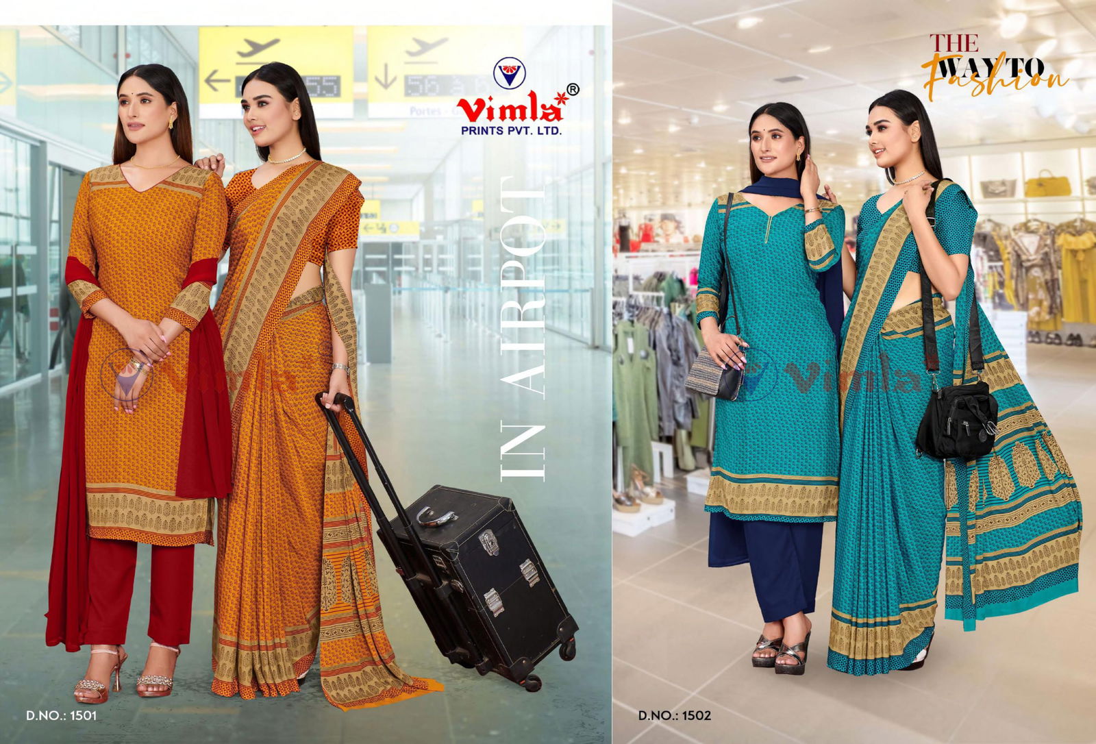 Angoori Crape Vol 5 Printed Uniform Dress With Saree Combo Catalog
